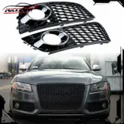 Gloss Black Mesh Fog Light Honeycomb Grill RS4 Style For AUDI A4 B8 2009-2011 (for: Audi)