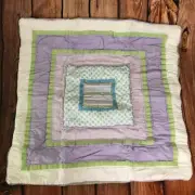 POTTERY BARN KIDS PBK PURPLE GREEN BLUE QUILTED MIRANDA EURO PILLOW SHAM NEW!