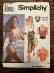 Simplicity 8488 UNCUT Sewing Pattern, Misses' Swimsuit and Pareo, Size K (8-12)