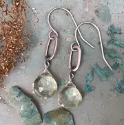 NEW Natural genuine prasiolite gemstone Sundance Charm artisan jewelry earrings
