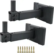 DF-339 Speaker Wall Mount,Wall Speaker Mount,Speaker Wall Mount Bracket for PA Speaker Swivel & Tilt,Hold up to 100lbs,Screw Hidden (2 Packs Black)