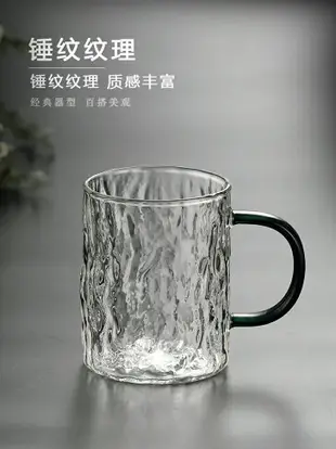 小眾玻璃杯高顏值帶把手咖啡杯家用待客套裝喝水杯子透明水杯茶杯