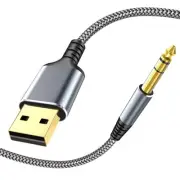USB to 1/4" TRS Stereo Audio Cable, 4FT USB A to 6.35mm 1/4 inch Male Audio A...