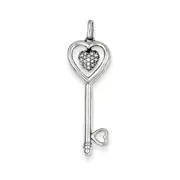 Sterling Silver Diamond Key Pendant
