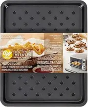 [Wilton] Perfect Results Toaster Oven Baking Sheet Pan & Crisper Tray, 2-Piece Baking Set, Black, Steel