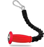 THEFITGUY Single Ergonomic Tricep Rope Attachment for Cable Machine, Comfort Non-Slip Grip, Reducing Wrist Pressure and Skin Rubs, Easy to Clean, Gym Pull Machine Accessory, 16.5”, Snap Hook Included