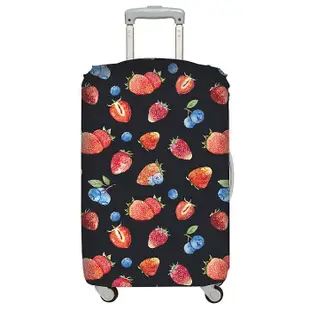 LOQI 行李箱外套【草莓】行李箱保護套 防塵保護套、防刮、高彈力