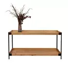 Detroit Industrial Loft Oak Console Hall Table With Iron Base
