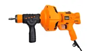 Electric Drain Cleaner 23 Ft Handheld Auto Feed Led Light Plumbing Snake Auger