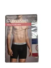 Calvin Klein 3 Pack Microfiber Boxer Briefs Multi Color Small