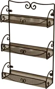 Deco Brothers 3 Tier Wall Mounted Hanging Spice Rack Bronze 1-Pack