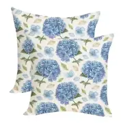 Spring Floral Pillow Covers 18x18 Pack of 18" x 18" (Pack of 1) Blue Hydrangea