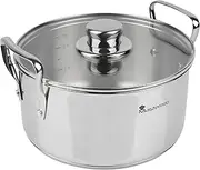 [MasterPro] Smart | 6 Piece Cookware Set with 20, 24 and 28 cm Glass Lids | Stainless Steel Cookware | Cooking Pots | Compatible with All Hob Tops | Cookware for All Cooking Appliances