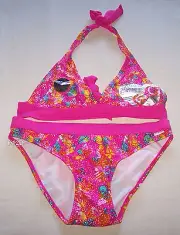 Mango Girls Pink Floral 2 Piece Bikini Bathers Size 16 New