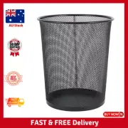 Black Mesh Waste Paper Basket Office Metal Dustbin Rubbish Bins Trash