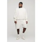 Mens Natural Plus Bobble Jacquard Sweat & Short Set