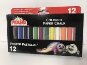 Prang Professional Colored Paper Chalk 12 Poster Pastello