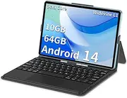 [COLORROOM] Android Tablet, 10.1 inch Octa-Core Android 14 Tablets with 10GB RAM + 64GB ROM 1TB Expand, GPS, 6000mAh, 1280x800 IPS Display, BT5.0, Dual Camera, WiFi 5, GPS (Blue Set)