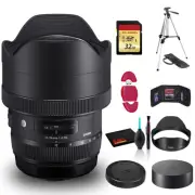 Sigma 12-24mm f/4 DG HSM Art Lens for Canon EF +Cleaning Kit, Tripod, and 32GB M