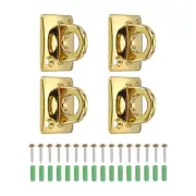 4 Pcs Rope Stanchion Wall Plate Hook Large Loop Hanging Circle Hook Gold