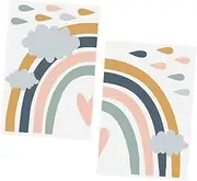 ORFOFE PVC Rainbow Wall Decals Room Decor Adhesive Cloud Rainbow Background Stickers