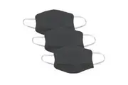 3x Tigerplast Kids Fabric Face Mask Washable Reusable Mask Protect Cover - Black