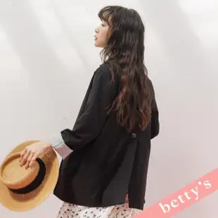 【betty’s 貝蒂思】後開衩大口袋西裝外套(黑色)