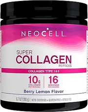 NeoCell Super Collagen Powder - Grass-Fed Collagen Types 1 & 3 - Paleo Friendly & Gluten Free, Berry Lemon Flavor - 6.74 Ounces (Package May Vary)