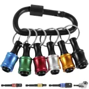 6Pcs 1/4" Hex Shank Screwdriver Bit Holder Aluminum Alloy Bit Holder Keychainㄨ