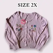 PLUS SIZE DOLLS KILL X THE POWERPUFF GIRLS CARDIGAN IN PURPLE SIZE 2X BRAND NEW
