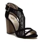 Women's Emily Chunky Block Heel Designer Lace Sandals Heels Open Toe Dress Shoes
