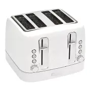 Haden Starbeck 4 Slice Wide Slot Stainless Steel Toaster, Bright White & Chrome