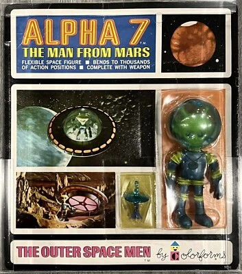COLORFORMS OUTER SPACE MEN VINTAGE 1968 COMPLETE CARDED SET OF 7 ACTION FIGURES