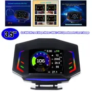 3.5" Car HUD Off-road Slope Meter+OBD2+GPS Speedometer Smart Gauge Overspeed RBG