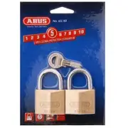 ABUS Solid Brass Padlock-PADLOCKS KEYED ALIKE x 2 -Free Postage-6540TWINSC