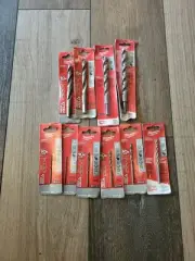 LOT 10 Milwaukee Cobalt Helix Hard Metal Drill Bits 1/2 7/16 6/16 1/8 And More