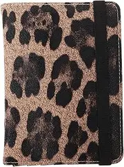 [VALICLUD] Leopard Print Travel Passport Holder with RFID Protection PU Document Organizer for Men and Women Lightweight Design with Ticket Protection Compartment