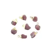 Raw Tourmaline Yellow Gold Plated DIY Single Bail Making Connector Lot of 8 Pcs