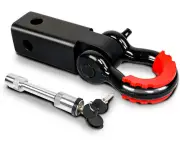 Recovery Hitch Receiver 5T Recovery Receiver with 3/4-Inch Bow Shackle for 2-Inch Tow Bar 4WD Off-Road