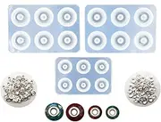 3Pcs Resin Flat Round Bead Mold Big Hole Beads Casting molds Silicone Mould Metal core Included (3pcs Big Hole Beads)