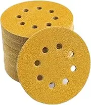 5-Inch 8-Hole Hook and Loop Sanding Discs 80-Grit Random Orbit Sandpaper, 100-Pack