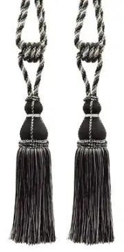 DÉCOPRO Tassel Tieback, Style# TBH15, Color# SGB - Silver Grey, Black [Set of 2]