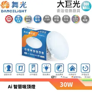 【大巨光】LED 30W OK Google智慧聲控遙控吸頂燈(LED-CES30-TWM)