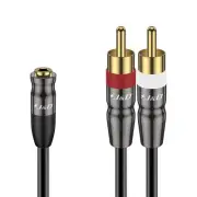 3.5 mm to Dual RCA Audio Cable, Gold Plated Copper Shell Heavy Duty 3.5mm Fem...