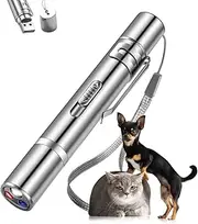 Cat Laser Toy, Red Dot LED Light Pointer Interactive Toys for Indoor Cat Dog, Long Range 3 Modes Lazer Projection Playpen for Kitten Outdoor Pet Chaser Tease Stick Training Exercise,USB Recharge