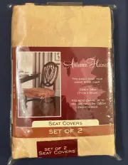 Autumn Harvest Chair Seat Cover Gold Wheat Yellow Jacquard (Set of TWO) New