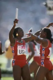 American track athletes Chandra Cheeseborough and Sherri Howard c - Old Photo