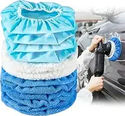 Sukh 12PCS Car Buffing Pads - Car Polishing Bonnet Pad Buffing Pads 5 to 6 Inches Microfiber Polishing Pads Car Orbital Buffer Pads Car Wax Cover Kit for Car Polishing,Waxing and Cleaning