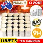 100x 9 Hours Tea Light Candle Tealight Wedding Candles Bulk Tealights Hour Party