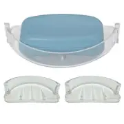 2 Pc Soap Dish Bar Saver Recessed Shower Shelf Holder Tray Bathroom Replacement